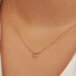Isabel Bernard Cadeau d'Isabel 14 karaat gouden kettingen giftset met hartje en zirkonia steen Outlet