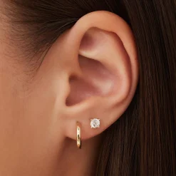 Isabel Bernard Cadeau d'Isabel 14 karaat gouden oorbellen set met zirkonia steentjes Best Sale