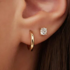 Isabel Bernard Cadeau d'Isabel 14 karaat gouden oorbellen set met zirkonia steentjes Best Sale