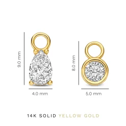 Isabel Bernard Cadeau d'Isabel 14 karaat gouden vierdelige oorbedel set met zirkonia steentjes | zonder creolen Cheap