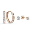 Isabel Bernard Cadeau d'Isabel 14 karaat rosé gouden oorbellen set met zirkonia steentjes Clearance