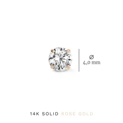 Isabel Bernard Cadeau d'Isabel 14 karaat rosé gouden oorbellen set met zirkonia steentjes Clearance