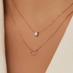 Isabel Bernard Cadeau d'Isabel 14 karaat rosé gouden collier en armband giftset met hartje Hot
