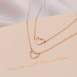 Isabel Bernard Cadeau d'Isabel 14 karaat rosé gouden collier en armband giftset met hartje Hot