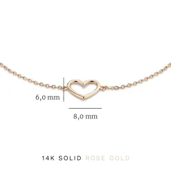 Isabel Bernard Cadeau d'Isabel 14 karaat rosé gouden collier en armband giftset met hartje Hot