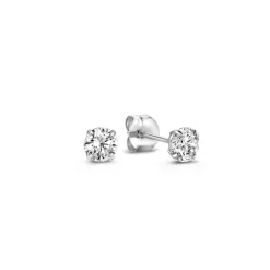 Isabel Bernard Cadeau d'Isabel 14 karaat witgouden oorbellen set met zirkonia steentjes Best Sale