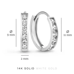Isabel Bernard Cadeau d'Isabel 14 karaat witgouden oorbellen set met zirkonia steentjes Best Sale