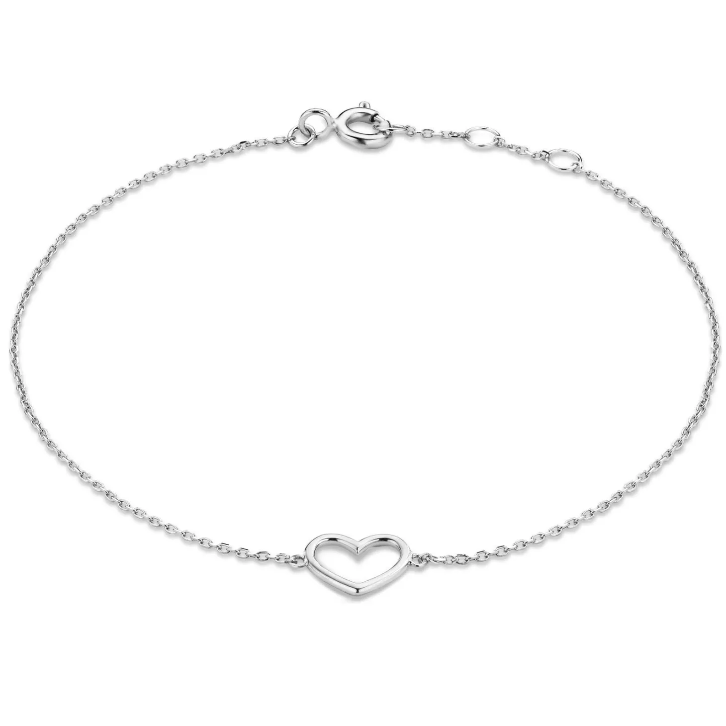 Isabel Bernard Cadeau d'Isabel 14 karaat witgouden collier en armband giftset met hartje Store