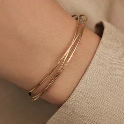Isabel Bernard Cour d'Honneur Adora 14 karaat gouden bangles met 3 armbanden Cheap