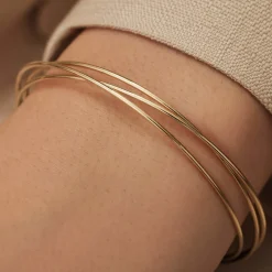 Isabel Bernard Cour d'Honneur Adora 14 karaat gouden bangles met 3 armbanden Cheap