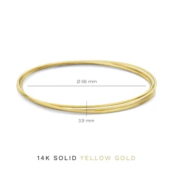 Isabel Bernard Cour d'Honneur Adora 14 karaat gouden bangles met 3 armbanden Cheap
