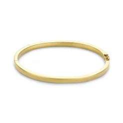 Isabel Bernard Cour d'Honneur Clara 14 karaat gouden bangle met rechthoekige rand Outlet