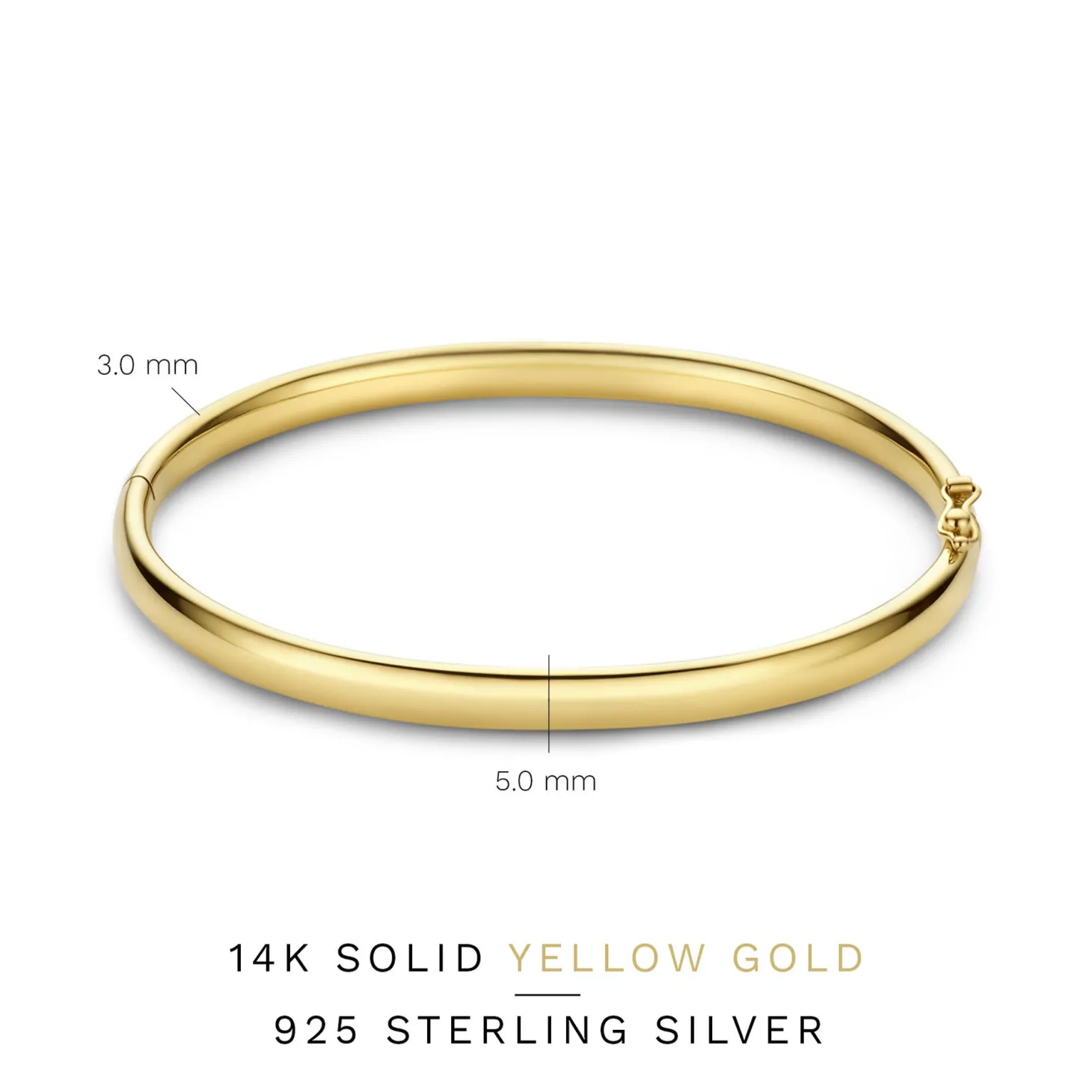 Isabel Bernard Cour d'Honneur Lucienne 14 karaat gouden bangle met ronde rand Outlet