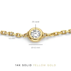 Isabel Bernard De la Paix Alfie 14 karaat gouden armband met diamant 0.05 karaat Outlet