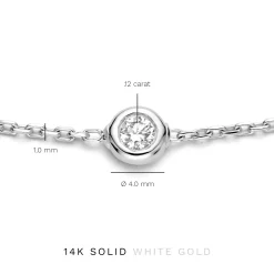 Isabel Bernard De la Paix Alfie 14 karaat witgouden armband met diamant 0.12 karaat Best Sale