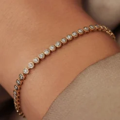 Isabel Bernard De la Paix Alfie 14 karaat gouden tennis armband met diamant 0.36 karaat Cheap