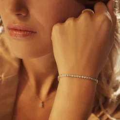 Isabel Bernard De la Paix Alfie 14 karaat gouden tennis armband met diamant 0.36 karaat Cheap