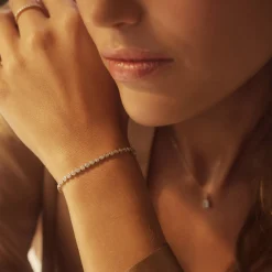 Isabel Bernard De la Paix Alfie 14 karaat gouden tennis armband met diamant 0.36 karaat Cheap