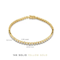 Isabel Bernard De la Paix Alfie 14 karaat gouden tennis armband met diamant 0.36 karaat Cheap