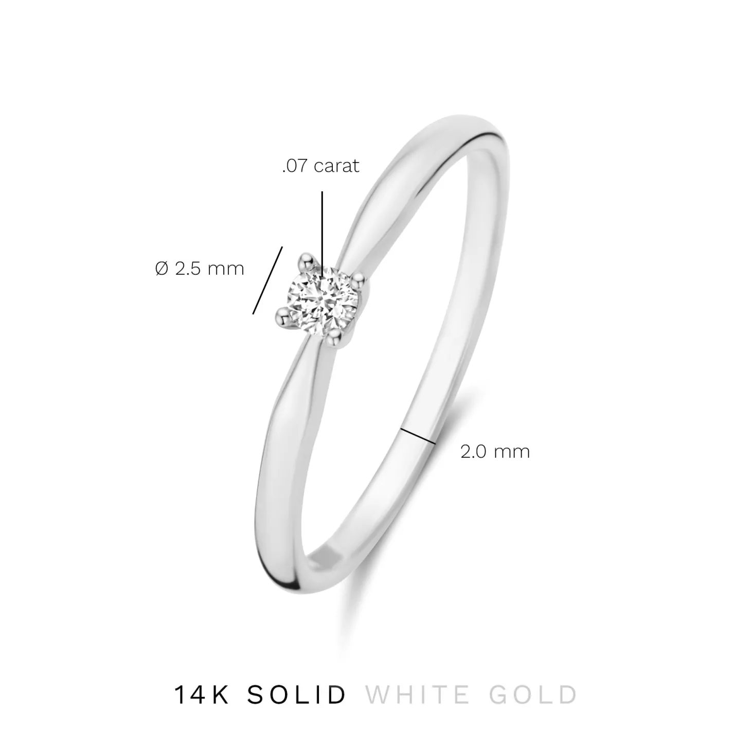 Isabel Bernard De la Paix Celesse 14 karaat witgouden ring met diamant 0.07 karaat Store