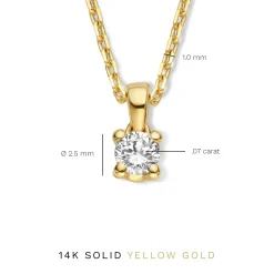 Isabel Bernard De la Paix Celesse 14 karaat gouden collier met diamant 0.07 karaat Cheap