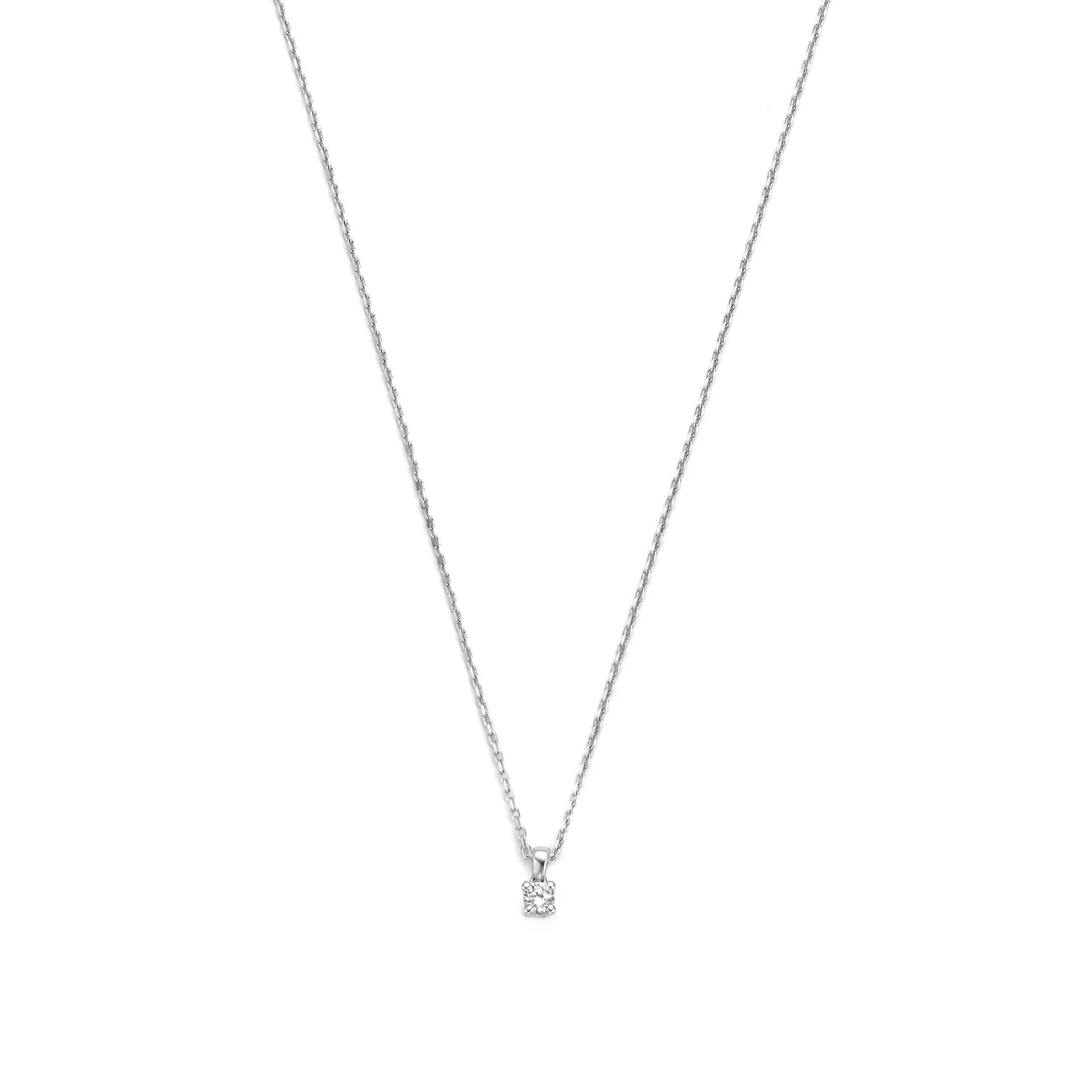 Isabel Bernard De la Paix Celesse 14 karaat witgouden collier met diamant 0.07 karaat Clearance