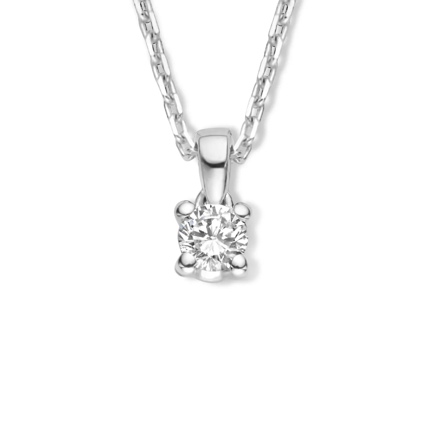 Isabel Bernard De la Paix Celesse 14 karaat witgouden collier met diamant 0.07 karaat Clearance