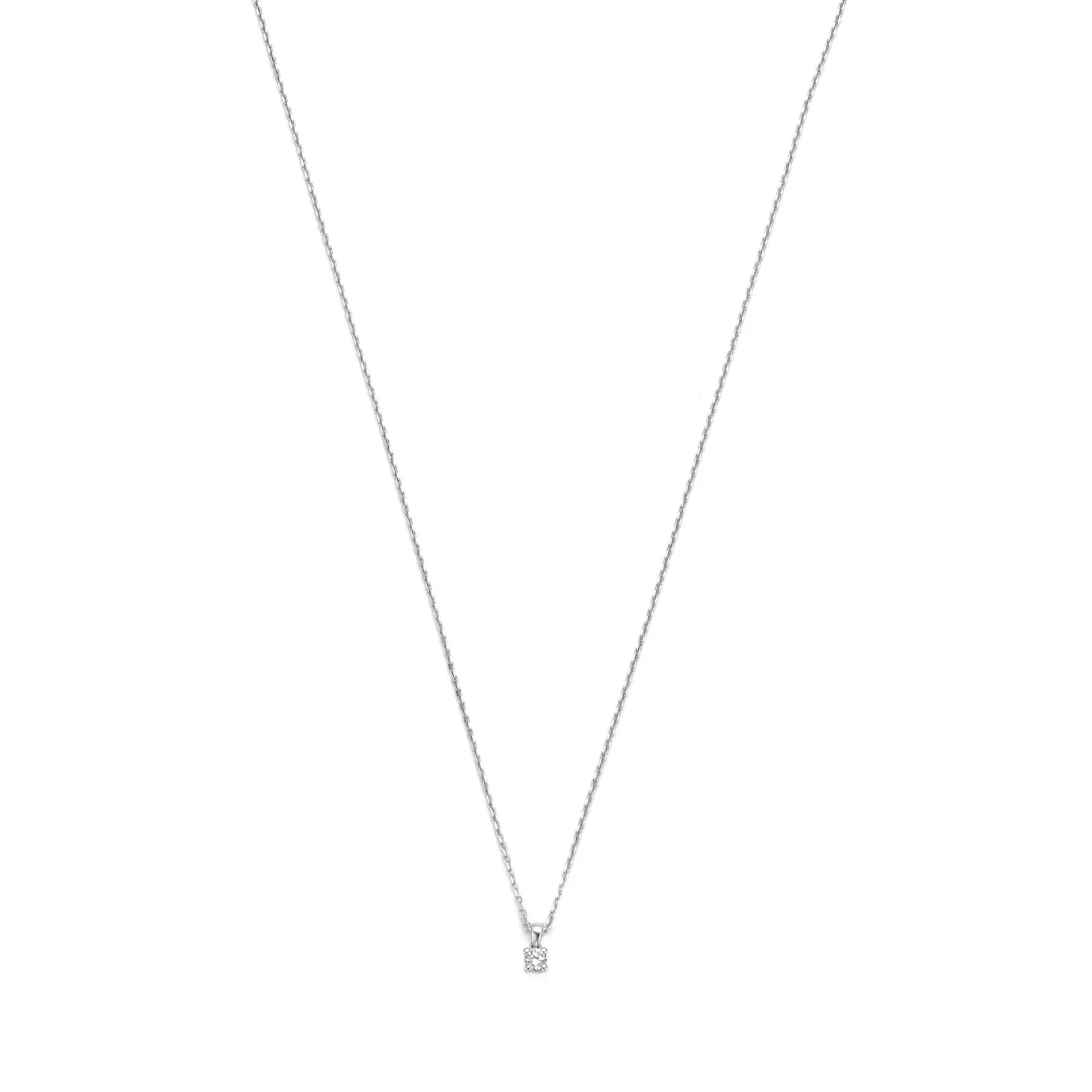Isabel Bernard De la Paix Celesse 14 karaat witgouden collier met diamant 0.07 karaat Clearance