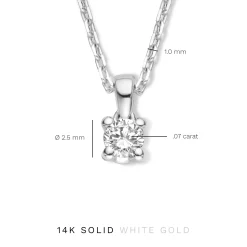 Isabel Bernard De la Paix Celesse 14 karaat witgouden collier met diamant 0.07 karaat Clearance