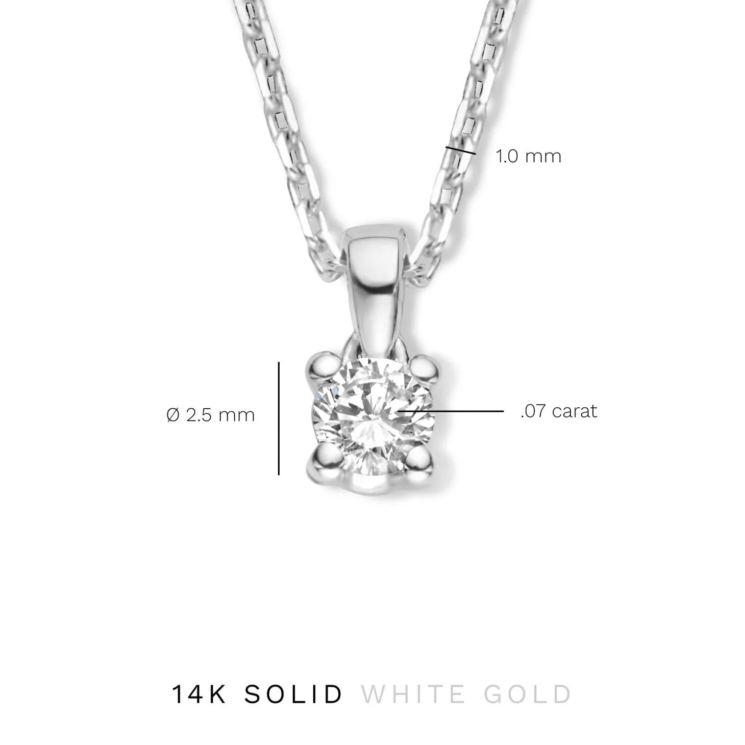 Isabel Bernard De la Paix Celesse 14 karaat witgouden collier met diamant 0.07 karaat Clearance
