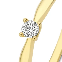 Isabel Bernard De la Paix Christine 14 karaat gouden ring met diamant 0.10 karaat Discount