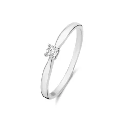Isabel Bernard De la Paix Christine 14 karaat witgouden ring met diamant 0.10 karaat New