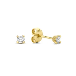 Isabel Bernard De la Paix Christine 14 karaat gouden Oorknoppen met diamant 0,14 karaat Sale
