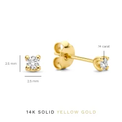 Isabel Bernard De la Paix Christine 14 karaat gouden Oorknoppen met diamant 0,14 karaat Sale