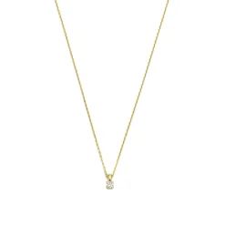 Isabel Bernard De la Paix Christine 14 karaat gouden collier met diamant 0.10 karaat Cheap