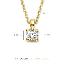 Isabel Bernard De la Paix Christine 14 karaat gouden collier met diamant 0.10 karaat Cheap