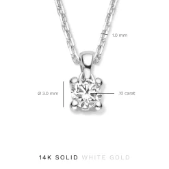 Isabel Bernard De la Paix Christine 14 karaat witgouden collier met diamant 0.10 karaat Discount