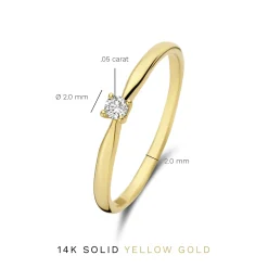 Isabel Bernard De la Paix Céline 14 karaat gouden ring met diamant 0.05 karaat Best