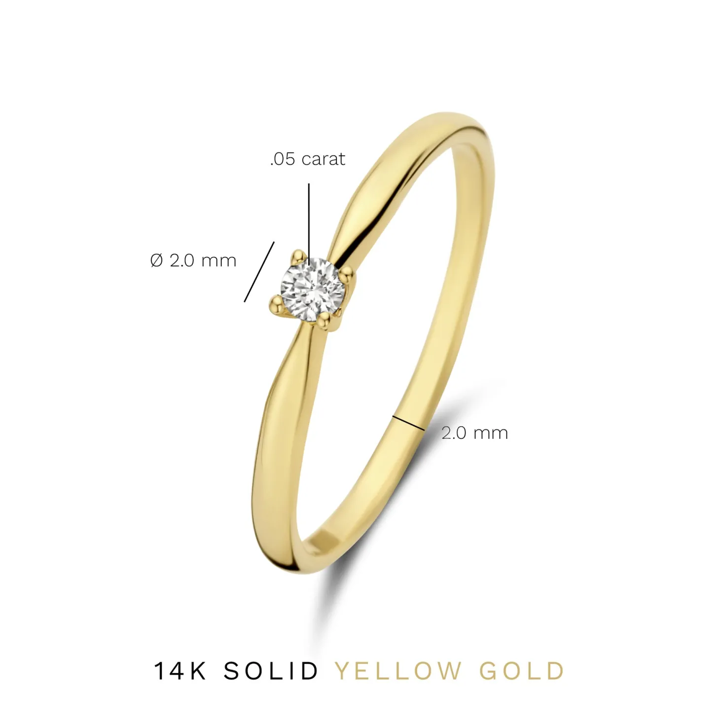 Isabel Bernard De la Paix Céline 14 karaat gouden ring met diamant 0.05 karaat Best