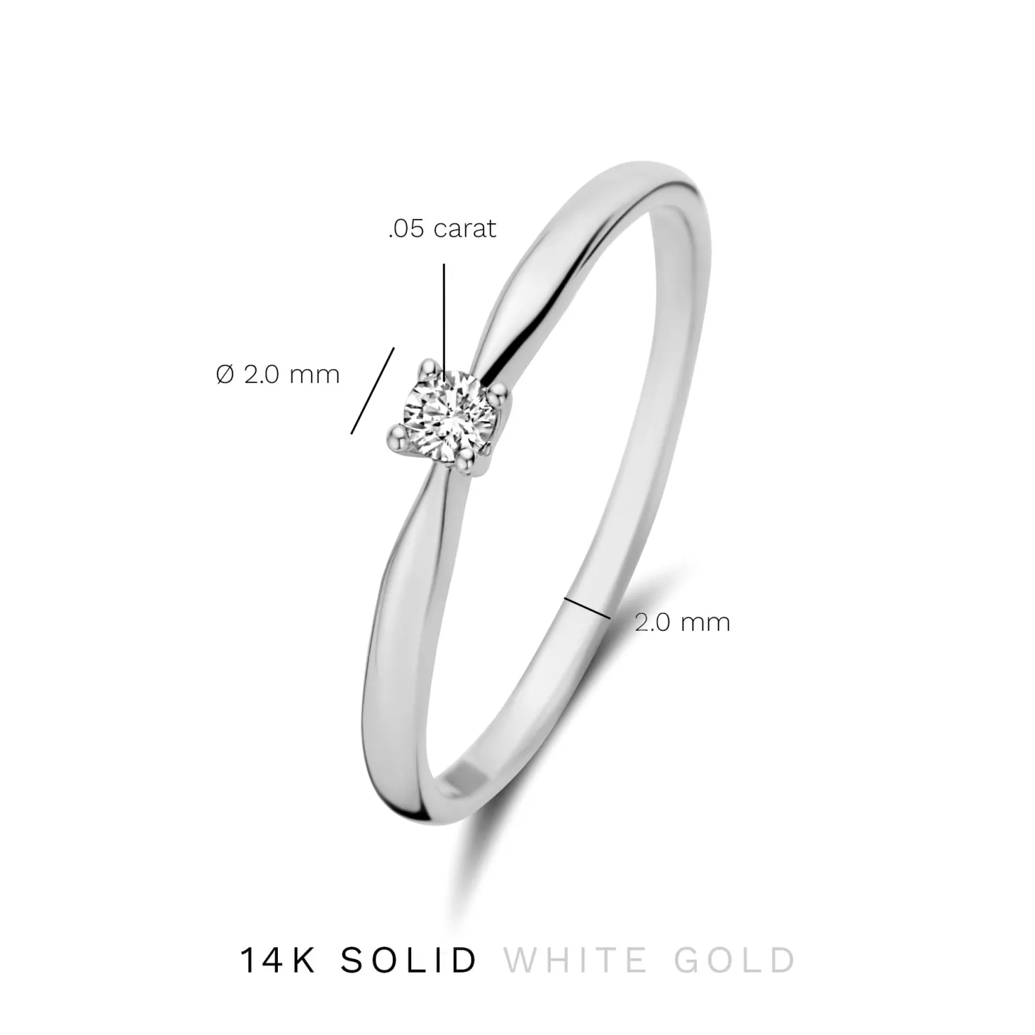 Isabel Bernard De la Paix Céline 14 karaat witgouden ring met diamant 0.05 karaat Cheap