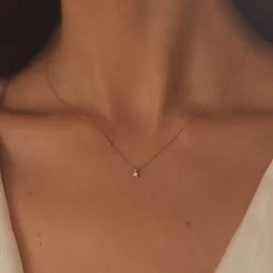 Isabel Bernard De la Paix Céline 14 karaat gouden collier met diamant 0.05 karaat Sale