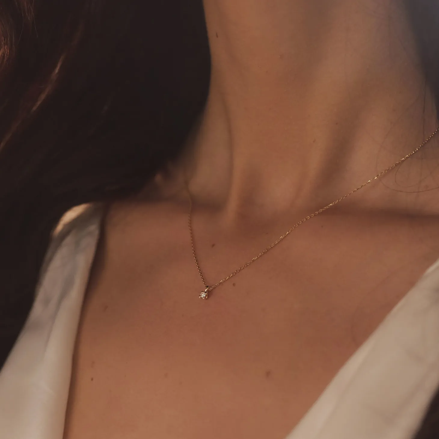 Isabel Bernard De la Paix Céline 14 karaat gouden collier met diamant 0.05 karaat Sale