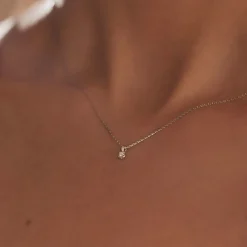 Isabel Bernard De la Paix Céline 14 karaat witgouden collier met diamant 0.05 karaat Sale