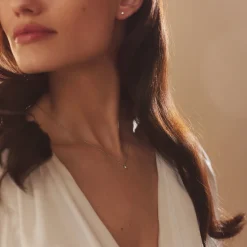 Isabel Bernard De la Paix Céline 14 karaat witgouden collier met diamant 0.05 karaat Sale