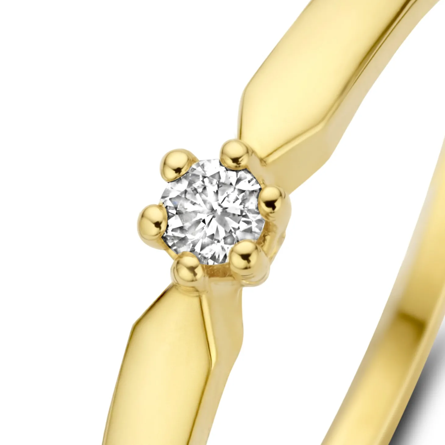 Isabel Bernard De la Paix Emily 14 karaat gouden ring met diamant 0.05 karaat New