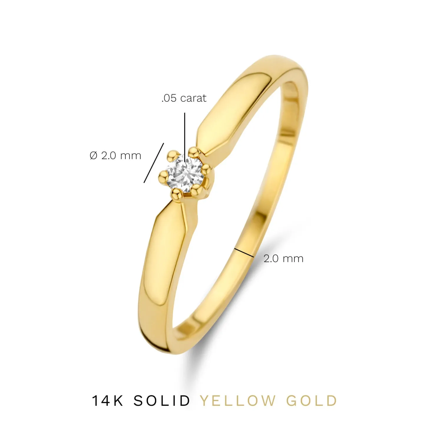 Isabel Bernard De la Paix Emily 14 karaat gouden ring met diamant 0.05 karaat New