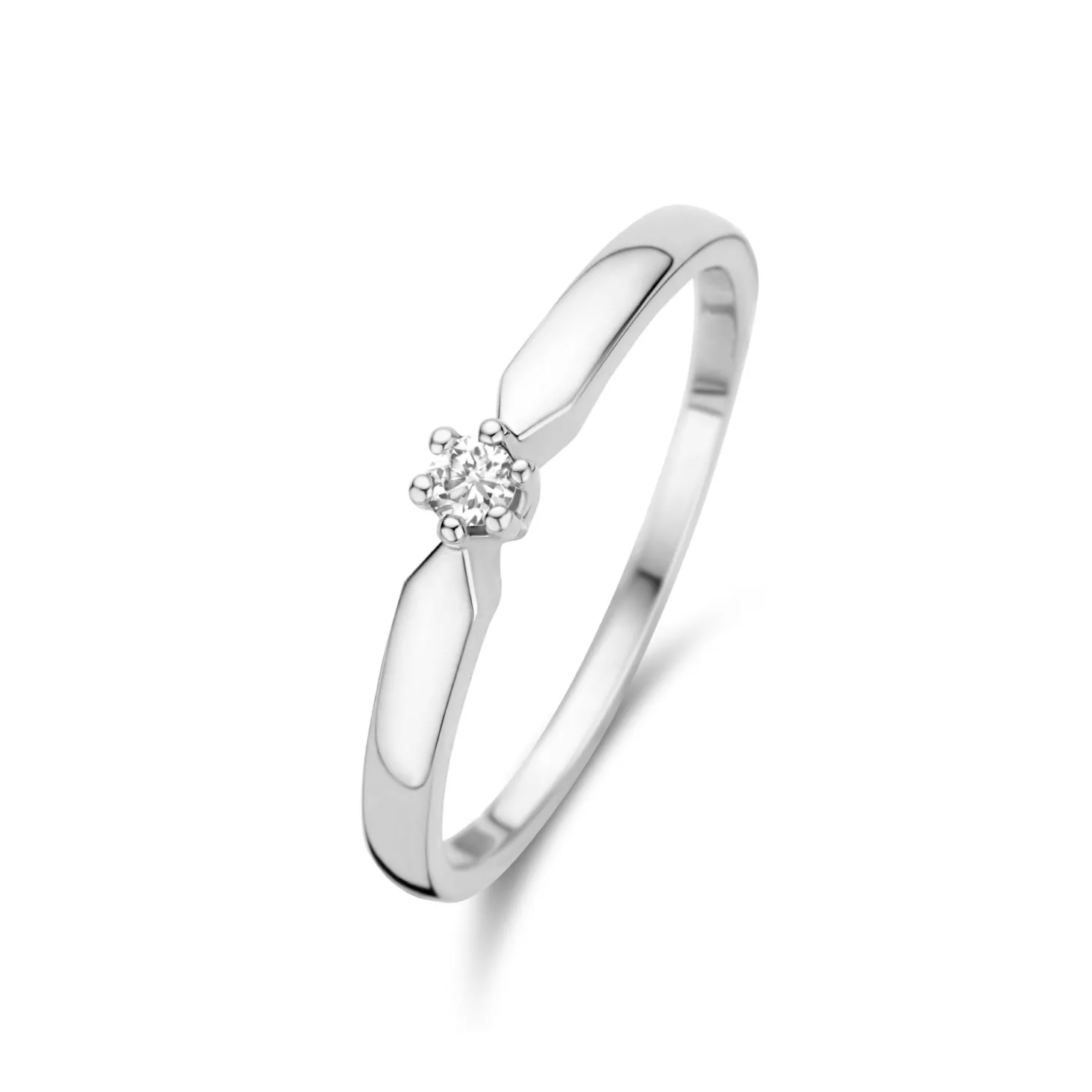 Isabel Bernard De la Paix Emily 14 karaat witgouden ring met diamant 0.05 karaat Store