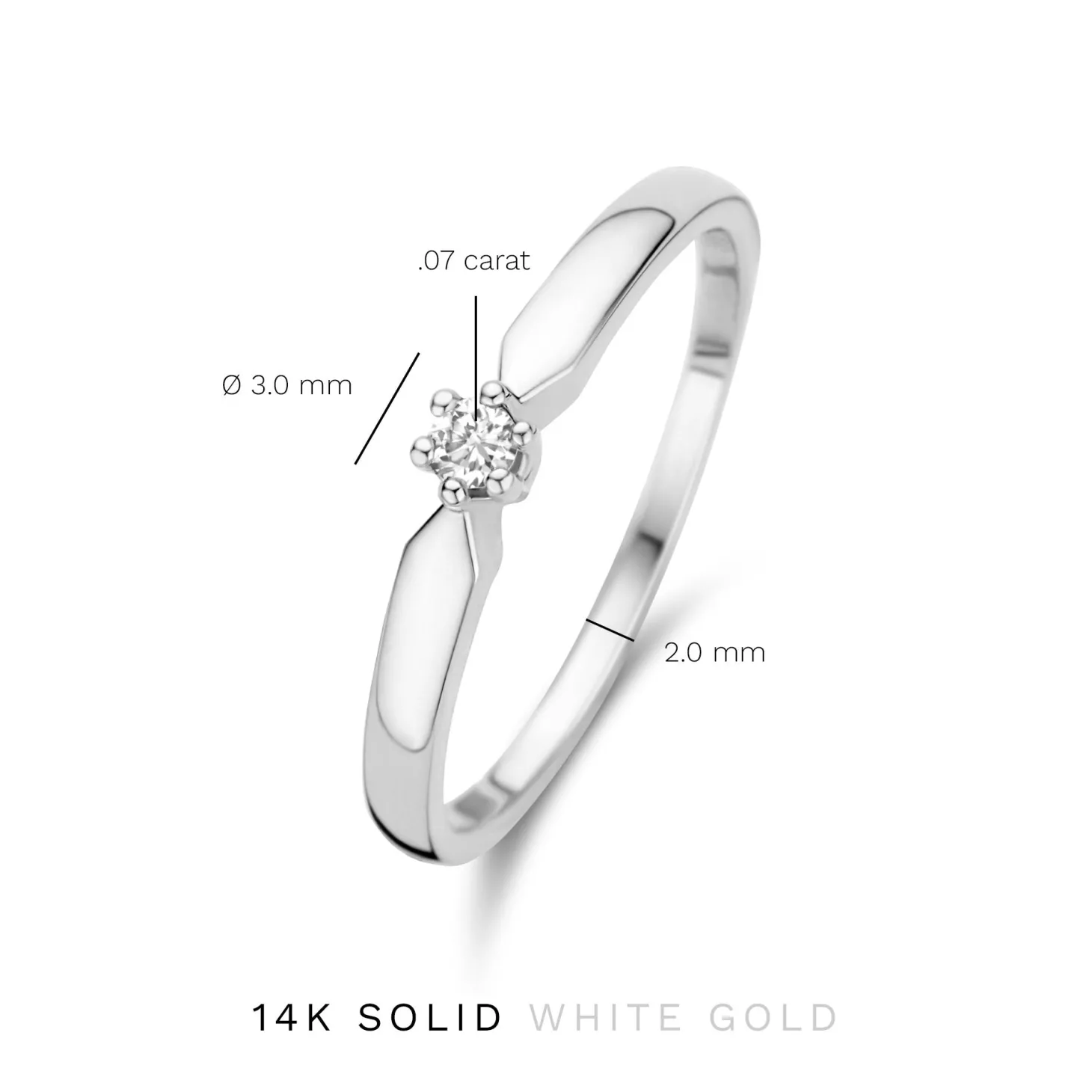 Isabel Bernard De la Paix Emily 14 karaat witgouden ring met diamant 0.05 karaat Store