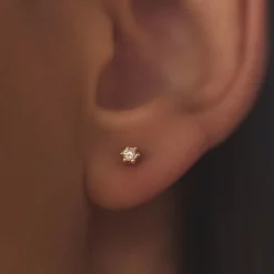 Isabel Bernard De la Paix Emily 14 karaat gouden oorknoppen met diamant 0.10 karaat Best Sale
