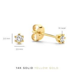 Isabel Bernard De la Paix Emily 14 karaat gouden oorknoppen met diamant 0.10 karaat Best Sale